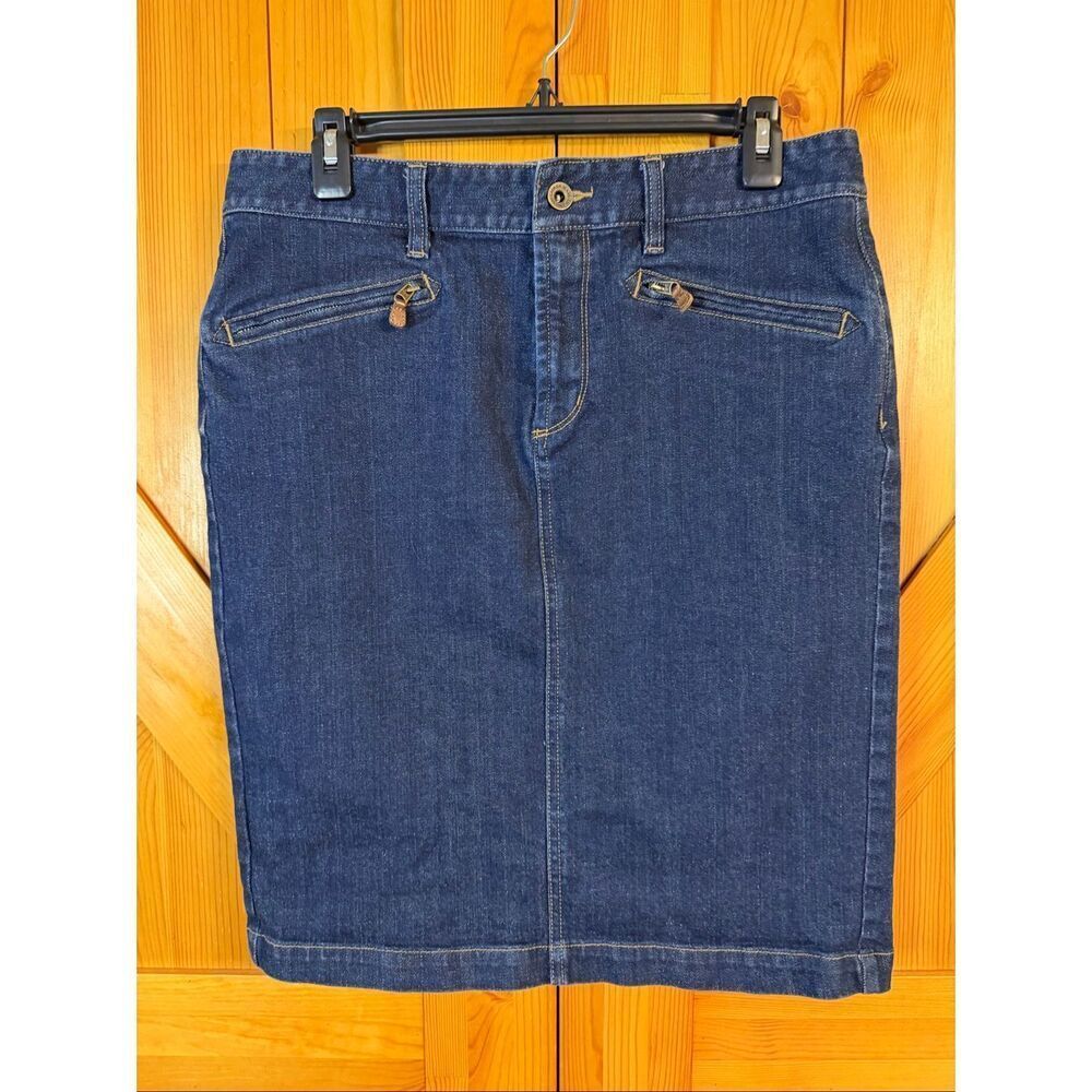 Vintage Lauren Jeans Company pencil skirt Y2K Size 8 Dark Wash Pockets (6956)